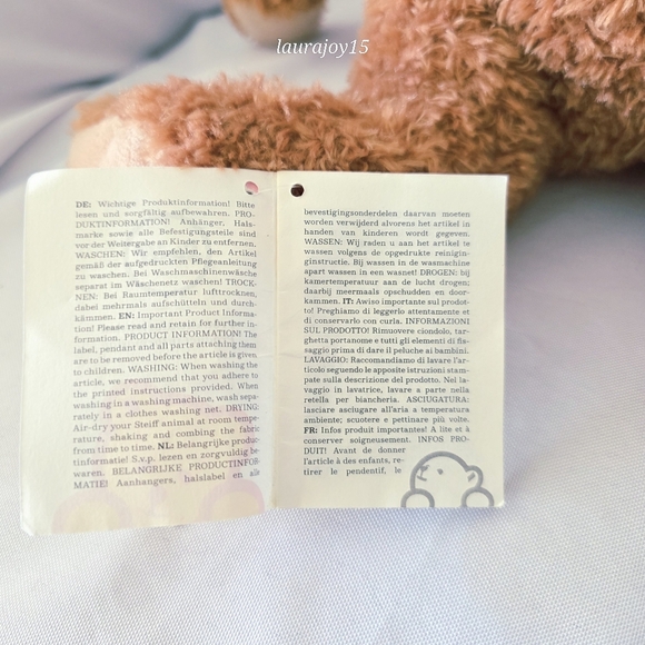 Steiff Happy Teddy Bear Plush Stuffed Toy With Tags 14 Inch 012617 - Picture 8 of 11